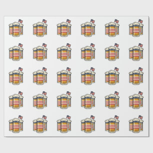 Patriottische Biermok Vintage Vector Design_1 Cadeaupapier