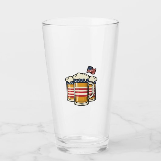 Patriottische Biermok Vintage Vector Design_1 Glas (Voorkant)