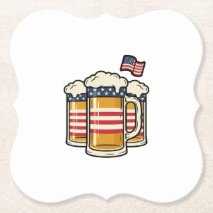Patriottische Biermok Vintage Vector Design_1 Kartonnen Onderzetters