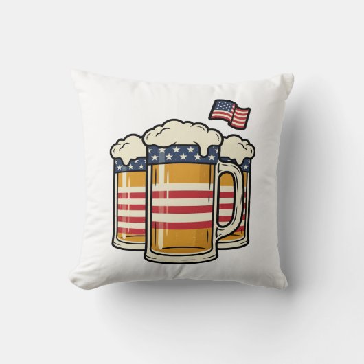 Patriottische Biermok Vintage Vector Design_1 Kussen (Voorkant)