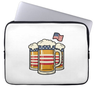 Patriottische Biermok Vintage Vector Design_1 Laptop Sleeve