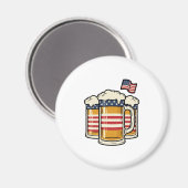 Patriottische Biermok Vintage Vector Design_1 Magneet (Voorkant / Achterkant)