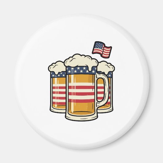 Patriottische Biermok Vintage Vector Design_1 Magneet (Voorkant)