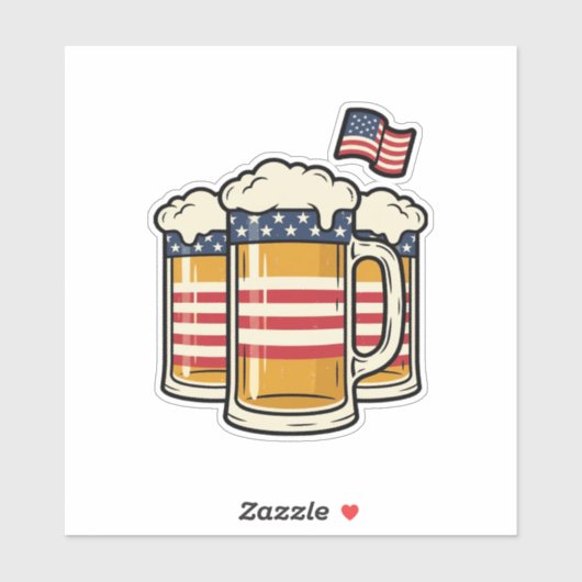 Patriottische Biermok Vintage Vector Design_1 Sticker (Vel)
