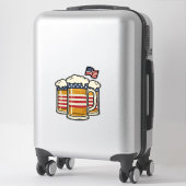 Patriottische Biermok Vintage Vector Design_1 Sticker (Koffer)