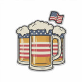 Patriottische Biermok Vintage Vector Design_1 Sticker (Voorkant)