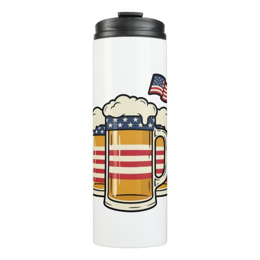 Patriottische Biermok Vintage Vector Design_1 Thermosbeker (Voorkant)