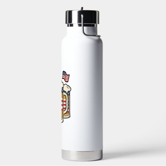 Patriottische Biermok Vintage Vector Design_1 Waterfles (Links)