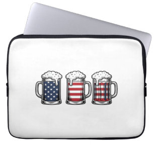 Patriottische Biermugs Vintage Vector T-shirt Ontw Laptop Sleeve