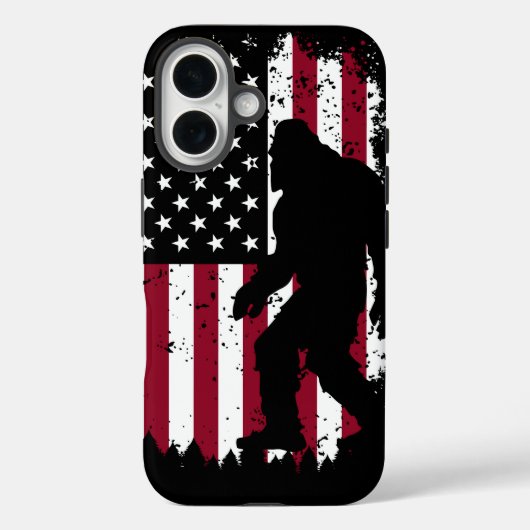 Patriottische Bigfoot – Amerikaanse Vlag Sasquatch Case-Mate iPhone Case (Achterkant)