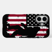 Patriottische Bigfoot – Amerikaanse Vlag Sasquatch Case-Mate iPhone Case (Achterkant (horizontaal))