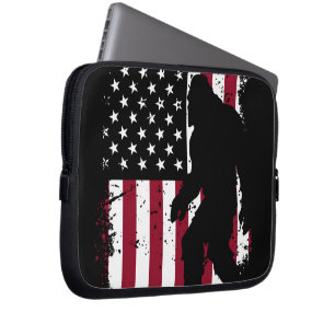 Patriottische Bigfoot – Amerikaanse Vlag Sasquatch Laptop Sleeve
