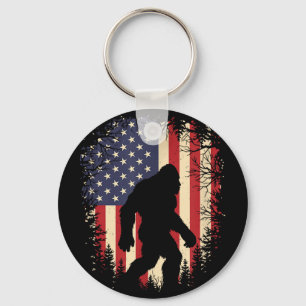 Patriottische bigfoot amerikaanse vlag sasquatchPa Sleutelhanger
