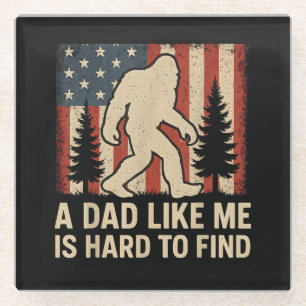 Patriottische Bigfoot Een Vader Als Mij Is Moeilij Glazen Onderzetter