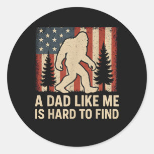 Patriottische Bigfoot Een Vader Als Mij Is Moeilij Ronde Sticker