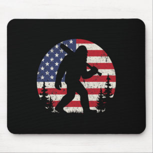 Patriottische Bigfoot-honkbal Amerikaanse Vlag 4e Muismat