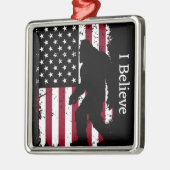 Patriottische Bigfoot Metalen Ornament (Links)