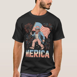Patriottische Bigfoot Oom Sam 4 juli Amerikaanse t T-shirt