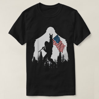 Patriottische Bigfoot Silhouet Kunst T-shirt