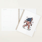 Patriottische Bigfoot Vintage Gravure Shirt Ontwer Planner (Display)