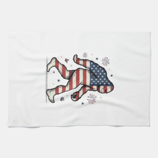 Patriottische Bigfoot Vintage Gravure Shirt Ontwer Theedoek