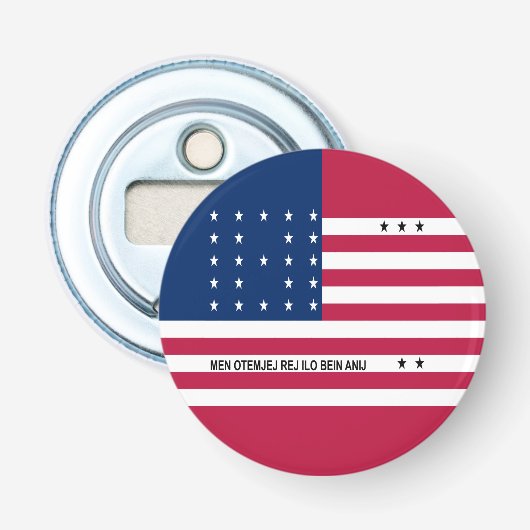 Patriottische Bikini-atol Vlag Button Flesopener (Voorkant)