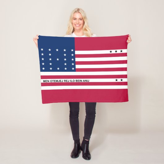 Patriottische Bikini-atol Vlag Fleece Deken (In situ)