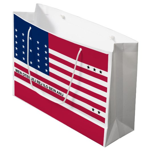 Patriottische Bikini-atol vlag Groot Cadeauzakje (Voorkant Gekanteld)
