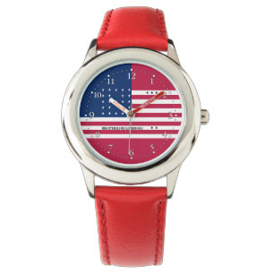 Patriottische Bikini-atol Vlag Horloge