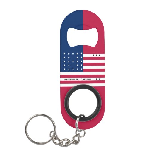 Patriottische Bikini-atol Vlag Mini Flessenopener (Voorkant)
