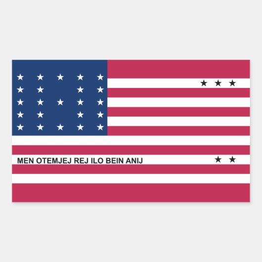Patriottische Bikini-atol vlag Rechthoekige Sticker (Voorkant)