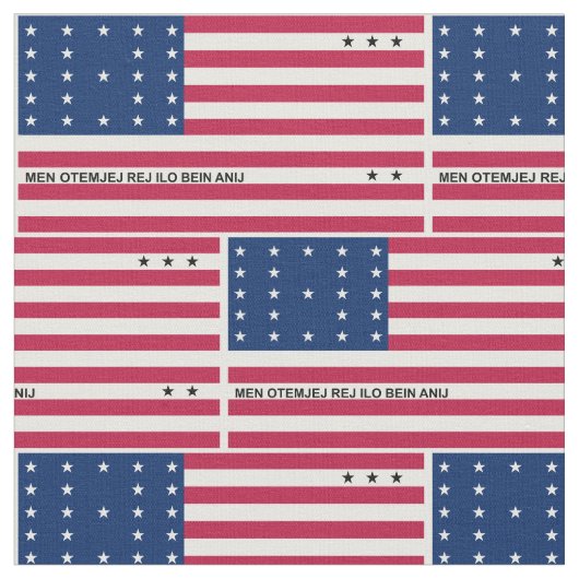 Patriottische Bikini-atol vlag Stof (Close Up)