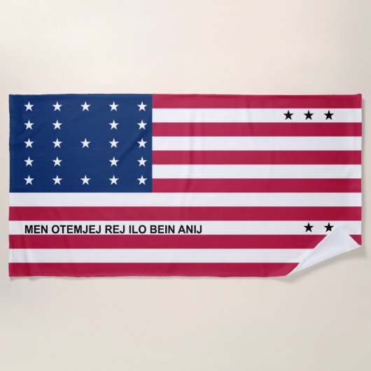 Patriottische Bikini-atol Vlag Strandlaken (Voorkant)