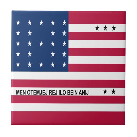 Patriottische Bikini-atol Vlag Tegeltje (Voorkant)