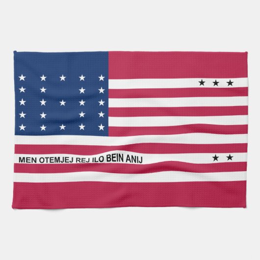 Patriottische Bikini-atol vlag Theedoek (Horizontaal)