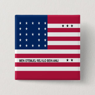 Patriottische Bikini-atol-vlagknop Vierkante Button 5,1 Cm