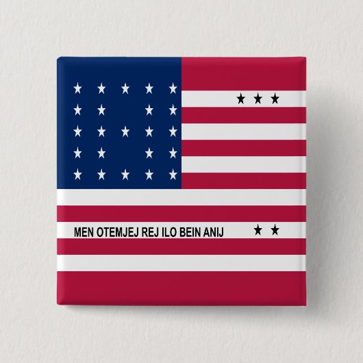 Patriottische Bikini-atol-vlagknop Vierkante Button 5,1 Cm (Voorkant)