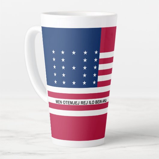 Patriottische Bikini Atoll Flag Latte Mok (Linkerhoek)