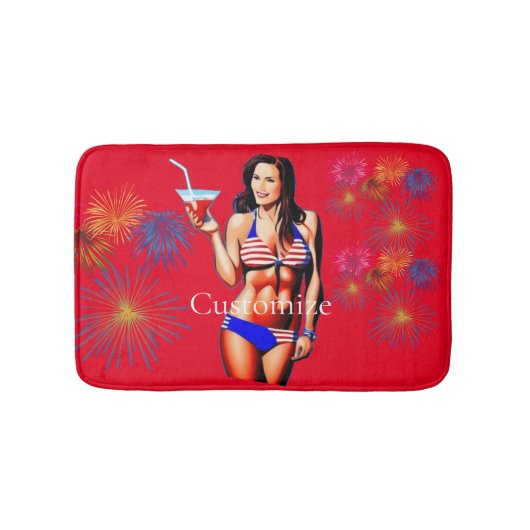 Patriottische Bikini Fitness Model Thunder_Cove Badmat (Voorkant)