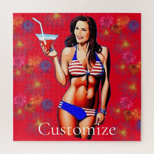 Patriottische Bikini Fitness Model Thunder_Cove Legpuzzel (Verticaal)