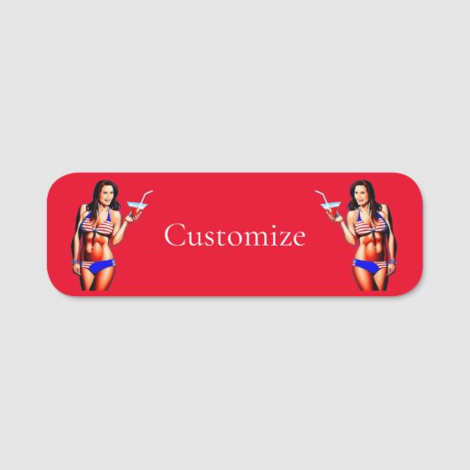 Patriottische Bikini Fitness Model Thunder_Cove Naamplaatje (Voorkant)
