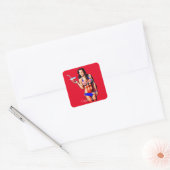 Patriottische Bikini Fitness Model Thunder_Cove Vierkante Sticker (Envelop)