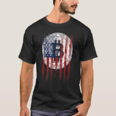 Patriottische Bitcoin USA Flag Grunge Retro Cr T-shirt (Voorkant)