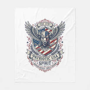 Patriottische Bizon Adelaar Wapenschild Dier Hybri Fleece Deken