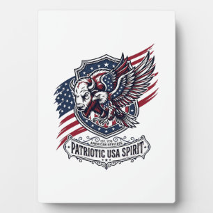 Patriottische Bizon Adelaar Wapenschild Dier Hybri Fotoplaat