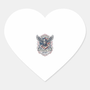 Patriottische Bizon Adelaar Wapenschild Dier Hybri Hart Sticker