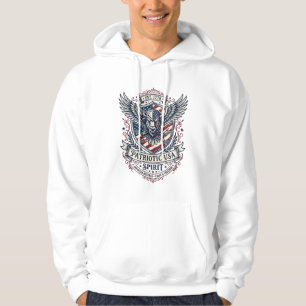 Patriottische Bizon Adelaar Wapenschild Dier Hybri Hoodie