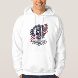 Patriottische Bizon Adelaar Wapenschild Dier Hybri Hoodie