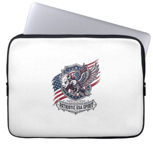Patriottische Bizon Adelaar Wapenschild Dier Hybri Laptop Sleeve