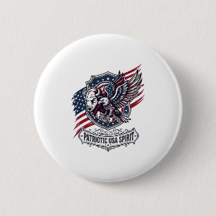 Patriottische Bizon Adelaar Wapenschild Dier Hybri Ronde Button 5,7 Cm